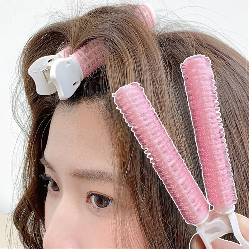 Hair Care Korean Products - ナチュラルヘアルートふわふわクリップカーリーヘアローラーとキュラー前髪ヘアスタイリングクリップ毛怠惰な韓国スタイリングアクセサリーブラック