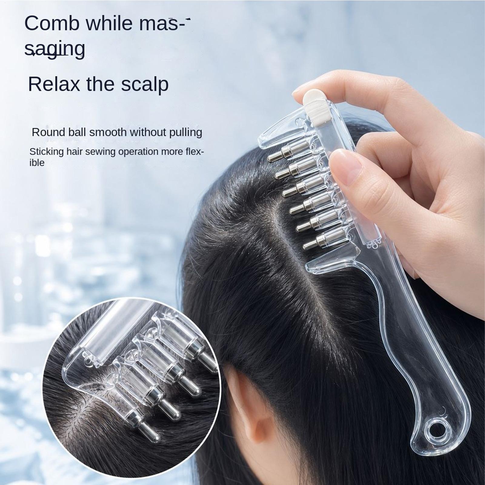 Hair Care Lotion - 1個入り、携帯用透明ヘアルートコーム、液体塗布用ガイド、頭皮マッサージコーム、ヘアオイル・セラム用ブラシ、液漏れ防止、ヘアケアツール