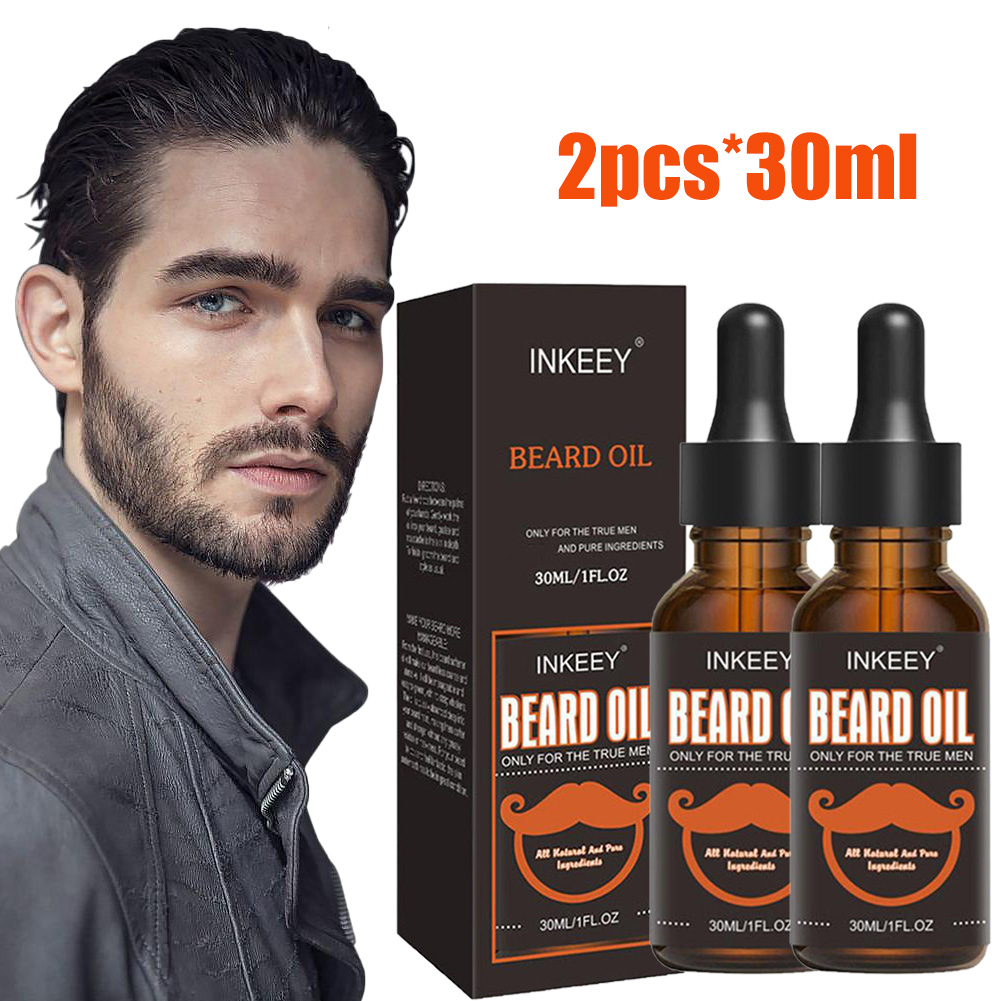 Hair Care Organic - 男性のためのあごひげケアオイル,自然なオーガニック,速乾性,マスタチ,スムーズ,栄養補給,ヘアケア,2個